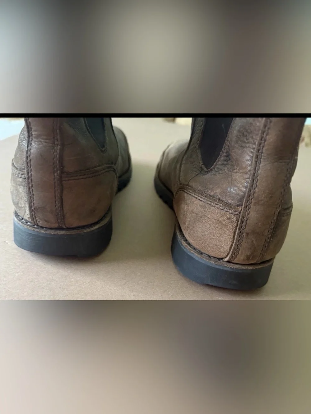 Ugg Herrick Chelsea Boots Mens Brown Leather Rugged Casual Pull On Ankle 11.5